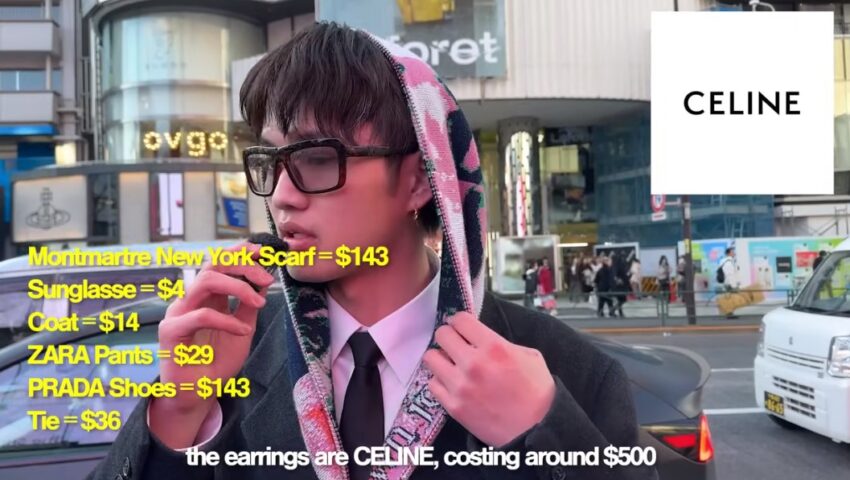 2024年最新の表参道のストリートスナップCELINEのピアス
