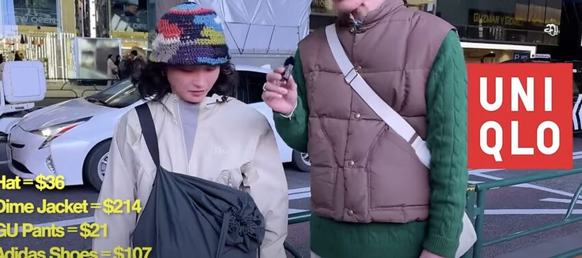 2024年最新の表参道のストリートスナップUNIQLOバッグ