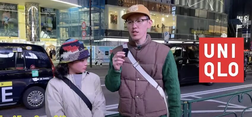 2024年最新の表参道のストリートスナップUNIQLOのニット
